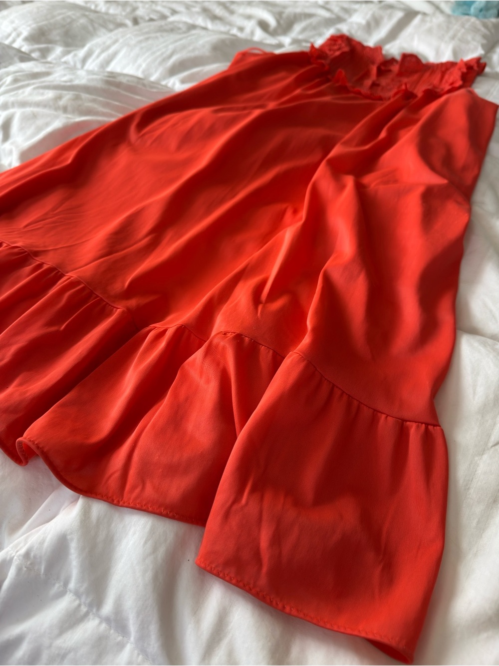 Vintage Orange Ruffled Nightgown - Picture 7 of 8